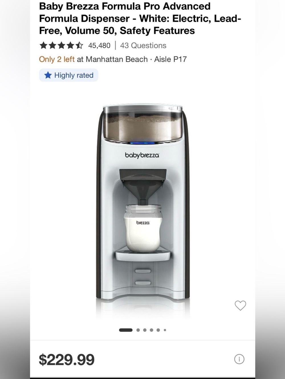 Baby Brezza Formula Pro Advanced Formula Dispenser